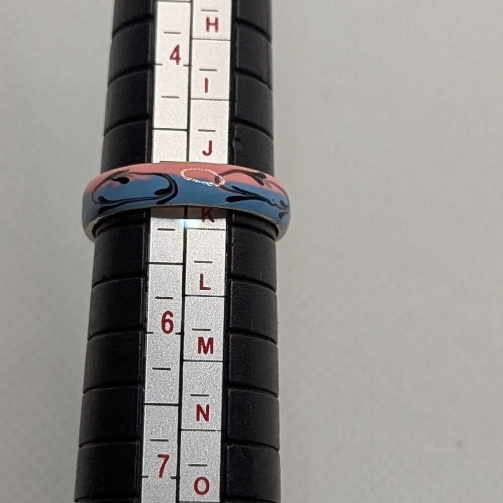 Pink and Blue Patterned Ring - Picture 3 of 3